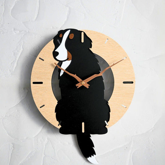 ふりふりわんこ時計_バーニーズマウンテンドッグ