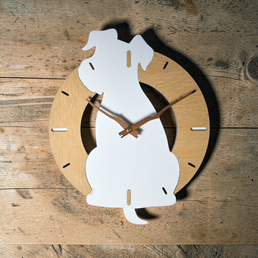 ふりふりわんこ時計_ミニチュアシュナウザー (ホワイト)