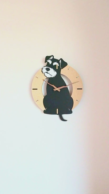 ふりふりわんこ時計_ミニチュアシュナウザー