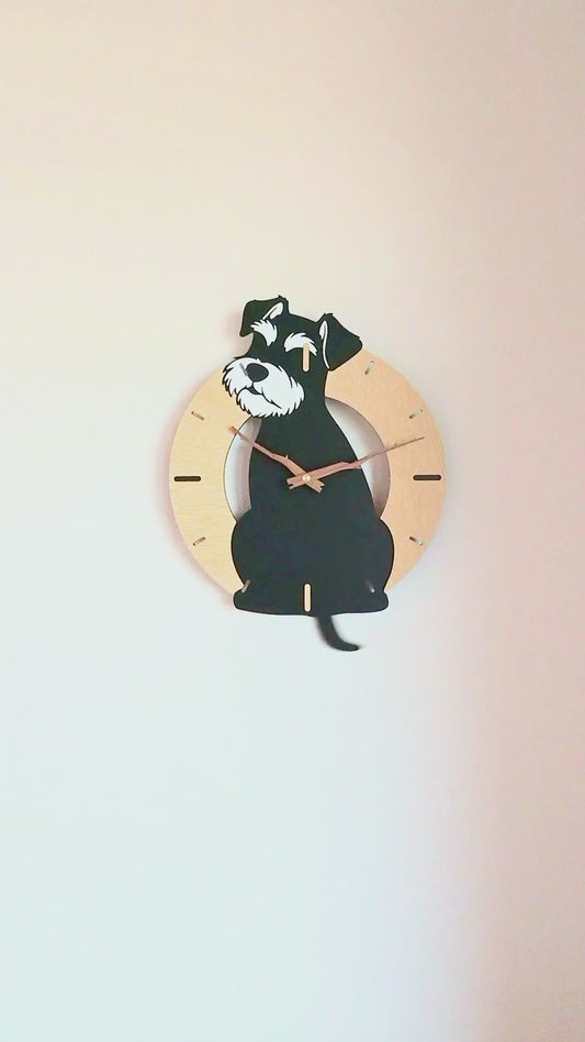ふりふりわんこ時計_ミニチュアシュナウザー