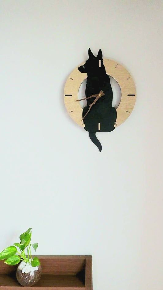 ふりふりわんこ時計_シェパード