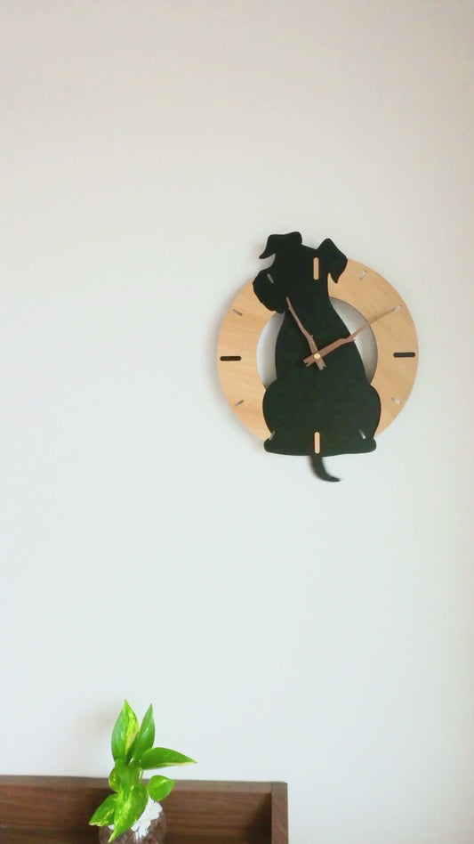 ふりふりわんこ時計_ミニチュアシュナウザー