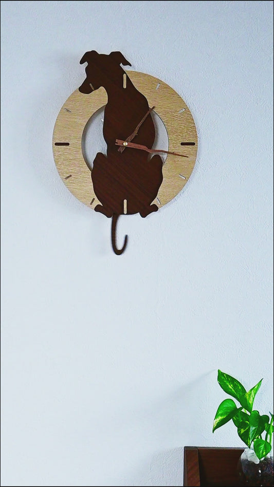 ふりふりわんこ時計_イタリアングレーハウンド