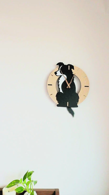 ふりふりわんこ時計_ボーダーコリー