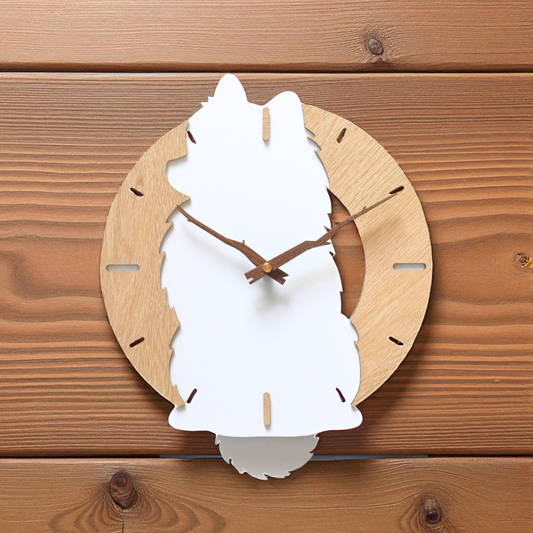 ふりふりわんこ時計_ポメラニアン