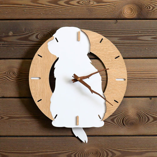 ふりふりわんこ時計_マルチーズ (ホワイト)